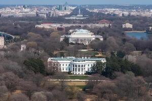 antenne visie van Washington Capitol wit huis generatief ai foto