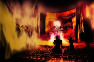 wereld theater dag abstract illustratie generatief ai foto