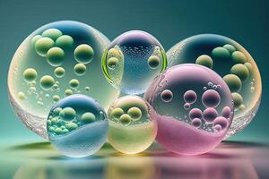 bubbels van pastel kleuren van voorjaar illustratie generatief ai foto