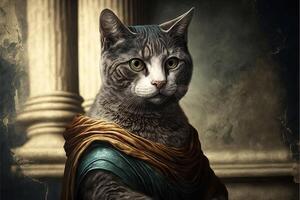 Aristoteles kat net zo beroemd historisch karakter illustratie generatief ai foto