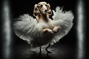 hond ballerina danser corps de ballet illustratie generatief ai foto