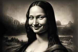 glimlachen mona lisa portret illustratie generatief ai foto