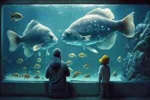 mutant reusachtig vis in aquarium illustratie generatief ai foto