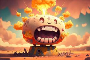 glimlachen atomair bom illustratie generatief ai foto