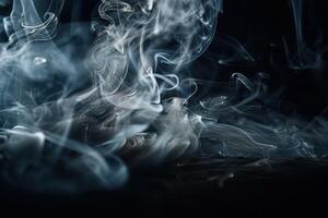 abstract wit rook in langzaam beweging. rook, wolk van verkoudheid mist in licht plek achtergrond. licht, wit, mist, illustratie generatief ai foto