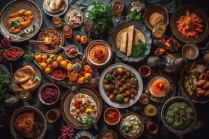 traditioneel Turks viering avondeten ai gegenereerd foto