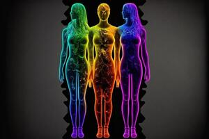 geslacht spectrum abstract concept van menselijk verscheidenheid gebruik makend van verschillend kleuren illustratie generatief ai foto