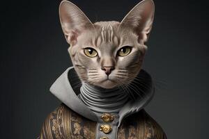 kat modellering voor een luxe lijn van hoog einde kat kleding illustratie generatief ai foto