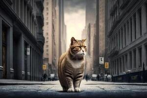 kat in nieuw york stad 5e Laan illustratie generatief ai foto