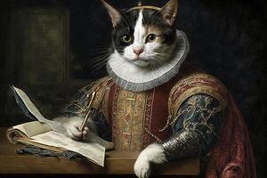 William Shakespeare kat illustratie generatief ai foto