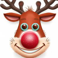 Rudolph de rode neus rendier illustratie, Kerstmis concept generatief ai foto