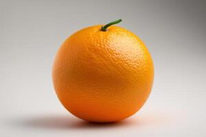 detailopname een vers geheel oranje citrus fruit isoleren. ai gegenereerd foto