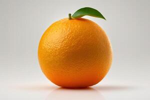 detailopname een vers geheel oranje citrus fruit isoleren. ai gegenereerd foto