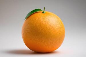 detailopname een vers geheel oranje citrus fruit isoleren. ai gegenereerd foto