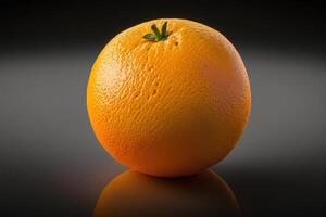 detailopname een vers geheel oranje citrus fruit isoleren. ai gegenereerd foto