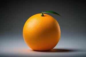 detailopname een vers geheel oranje citrus fruit isoleren. ai gegenereerd foto