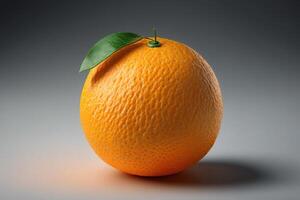 detailopname een vers geheel oranje citrus fruit isoleren. ai gegenereerd foto