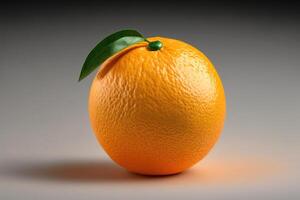 detailopname een vers geheel oranje citrus fruit isoleren. ai gegenereerd foto