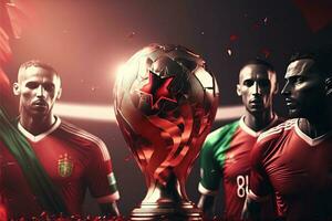 Marokko voetbal team winnend wereld kop illustratie foto
