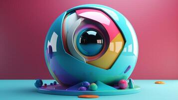 robot oog abstract stijl in trending kleur palet met generatief ai foto