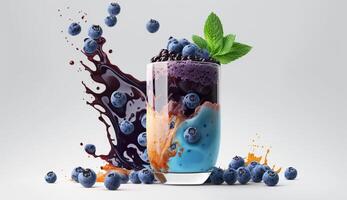 bosbes smoothie Product schot met generatief ai foto