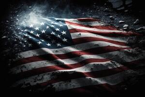 golvend Verenigde Staten van Amerika vlag achtergrond met plons gegenereerd ai foto
