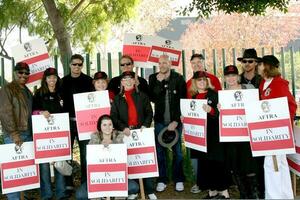 zeep acteurs zeep opera achteraf acteurs ondersteuning schrijvers gilde van Amerika staking cbs televisie stad december 17 2007 los angeles ca 2007 kathy hutjes hutjes foto