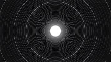 donker zonne- beroerte lijn baan in de omgeving van de wit planeet achtergrond foto