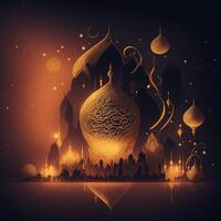 Islamitisch gelukkig nieuw jaar leonardo verspreiding Marokkaans lamp achtergrond ai gegenereerd foto