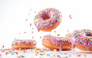 ai generatief. smakelijk donuts. nationaal donuts dag. foto
