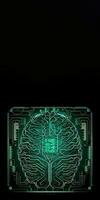quantum berekenen met menselijk hersenen circuits. generatief ai technologie en ruimte voor uw bericht. foto