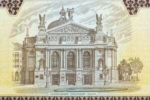 gebouw van de lviv opera van geld foto