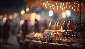 verkennen de levendig chaos van een Indisch bazaar een herrie van kleuren en specerijen ai gegenereerd foto