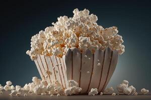 illustratie popcorn detailopname bioscoop heerlijk smakelijk ai gegenereerd foto