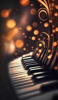 musical draaikolk een abstract samenstelling van piano sleutels vertegenwoordigen geluid golven ai gegenereerd foto