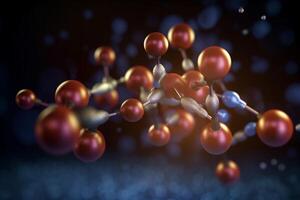 kleurrijk 3d illustratie beeltenis moleculair niveau zuurstof vermindering werkwijze ai gegenereerd foto