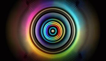 straling in kleuren een abstract interpretatie van levendig geluid golven ai gegenereerd foto