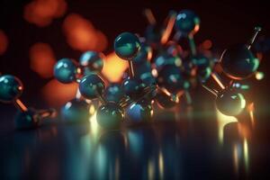 kleurrijk 3d illustratie beeltenis moleculair niveau zuurstof vermindering werkwijze ai gegenereerd foto