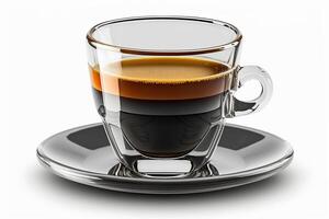 geïsoleerd wit achtergrond espresso beker, Italiaans specialiteit drinken ai gegenereerd foto