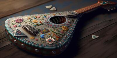 melodieus charme van de balalaika traditioneel Russisch geregen instrument ai gegenereerd foto