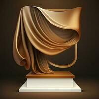 abstract stilleven elegantie, podium platform Product vitrine, met gordijn 3d weergave. foto