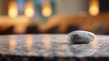 een single steen Aan tafel generatief ai foto