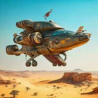 futuristische leger vliegtuig ontwerp, oorlog leger lucht ambacht, sci-fi vliegend strak ontwerp. ai. foto