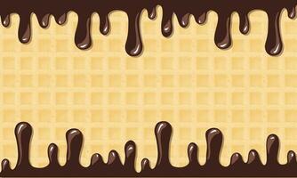 chocola smelten met wafel achtergrond foto