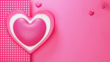 3d veroorzaken, liefde of valentijnsdag dag achtergrond met hart vormen en stippel patroon. foto
