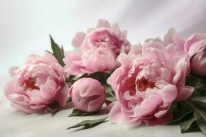 roze pioen bloem geschenk. genereren ai foto