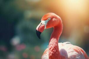 roze flamingo. genereren ai foto