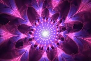 lazer licht fractals, roze en Purper. ai generatief foto