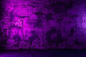 zwart verschrikking donker roze Purper neon licht, ruw grunge textuur, mysterie achtervolgd eng thema behang. ai generatief foto