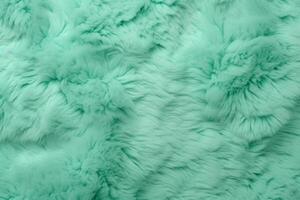 heel peri munt kleur schapen vacht schapenvacht tapijt achtergrond wol textuur. ai generatief foto